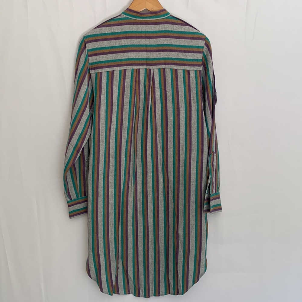 Isabel Marant Striped Midi Dress in Teal, Purple, Brown - Picture 9 of 14